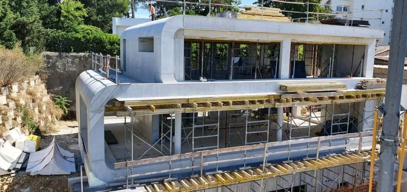 coffrages courbes bâtiment Sud Cote d'Azur